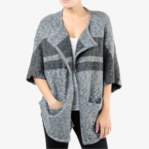 James Perse Open Front Gray Cardigan Merino Wool Size Medium Cabin Core